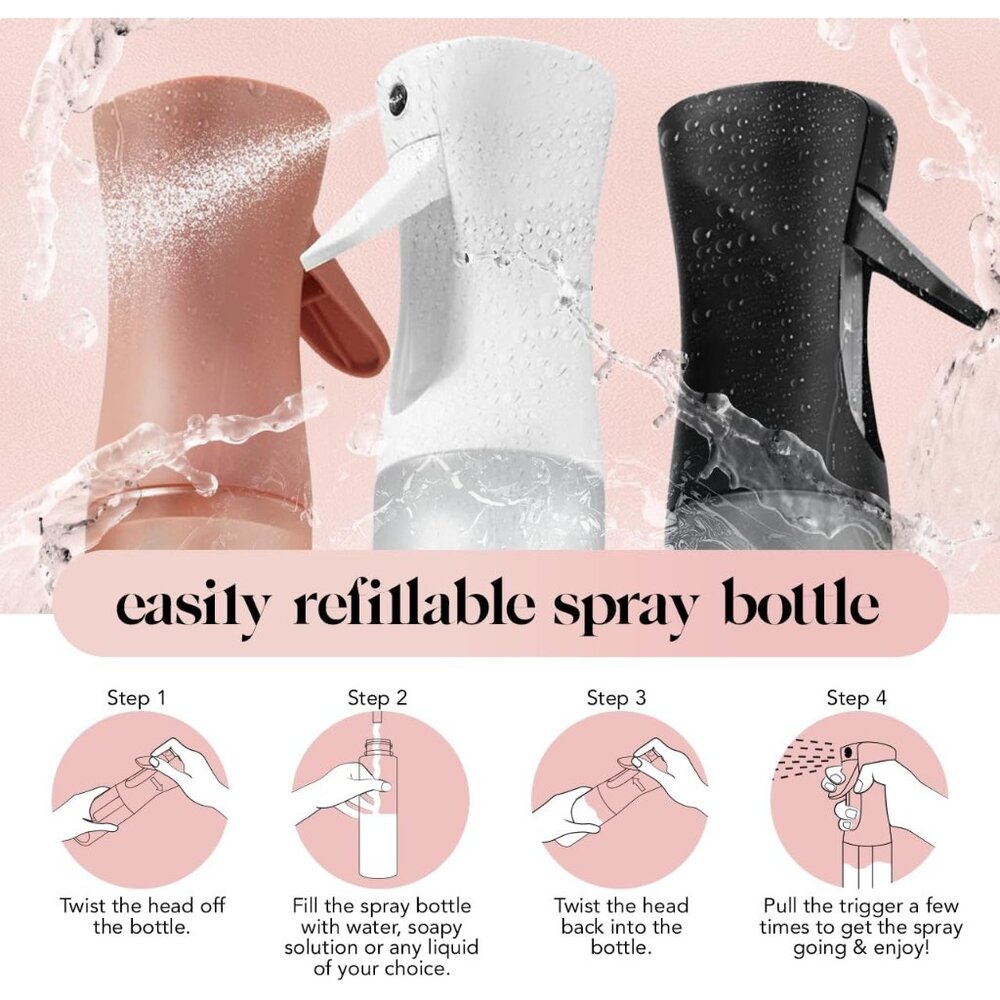 Continuous Spray Bottle for Hair – Fine Mist Water Mister & Water Spray Bottle – - Picture 5 of 9